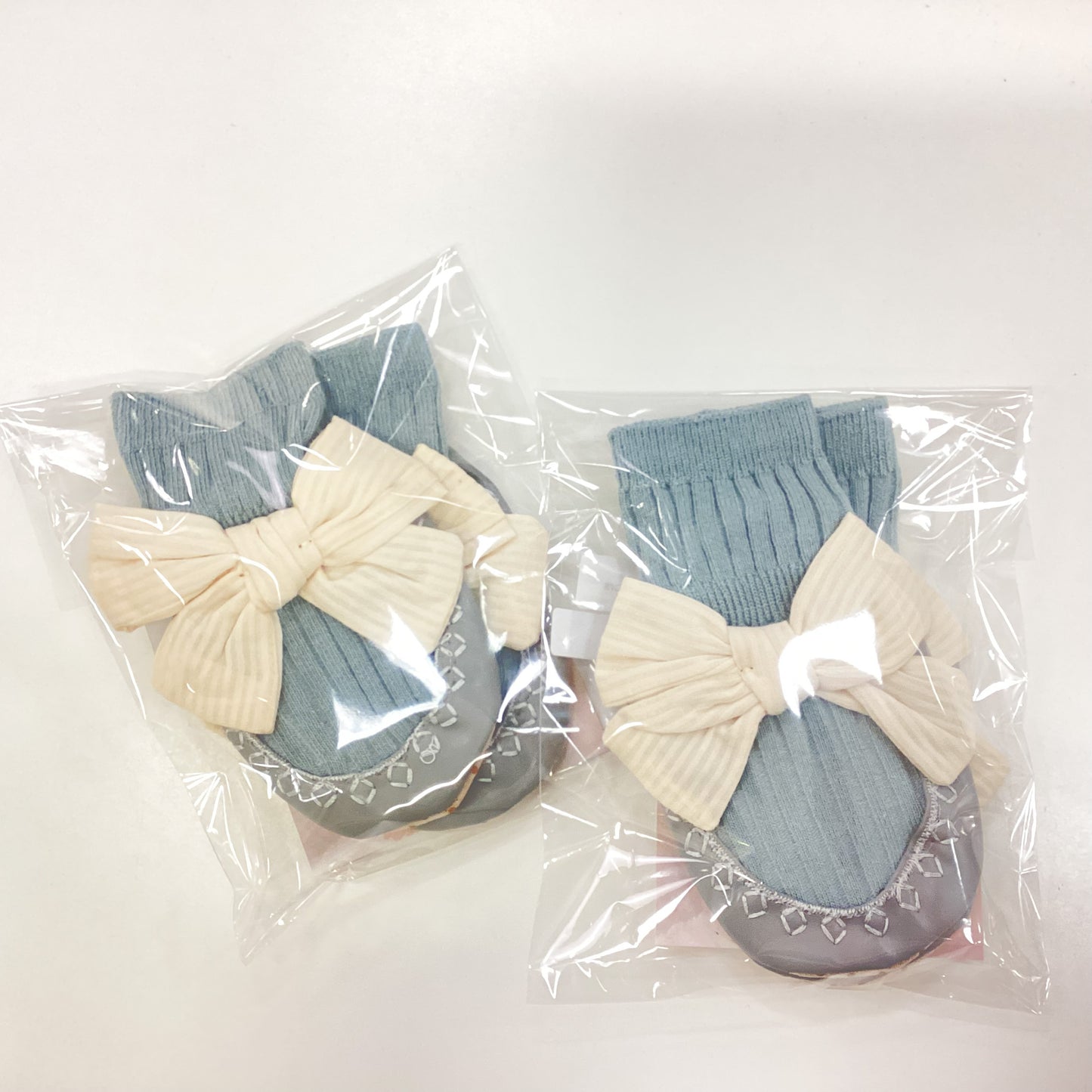 Bow Sock Booties in Blue