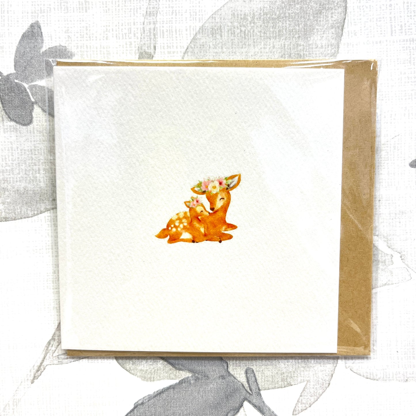 Mama and Baby Deer Mini Card