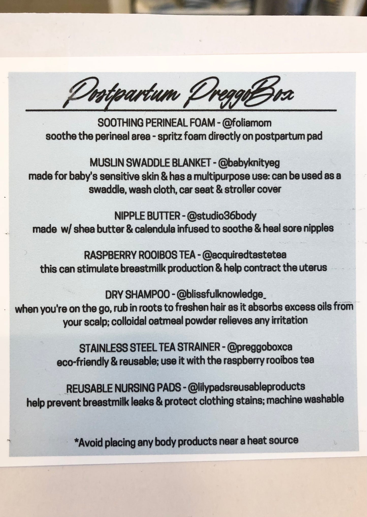 Postpartum Preggobox
