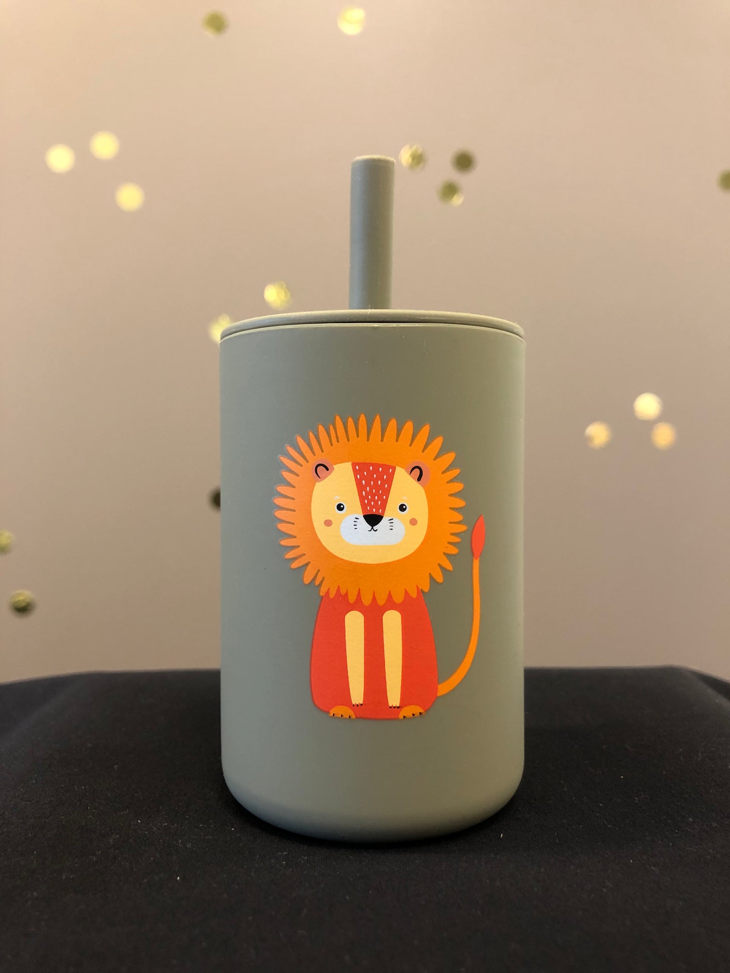 Silicone Straw Cup in Silver Sage