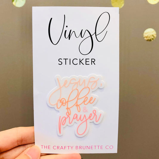 Jesus Coffee & Prayer Sticker