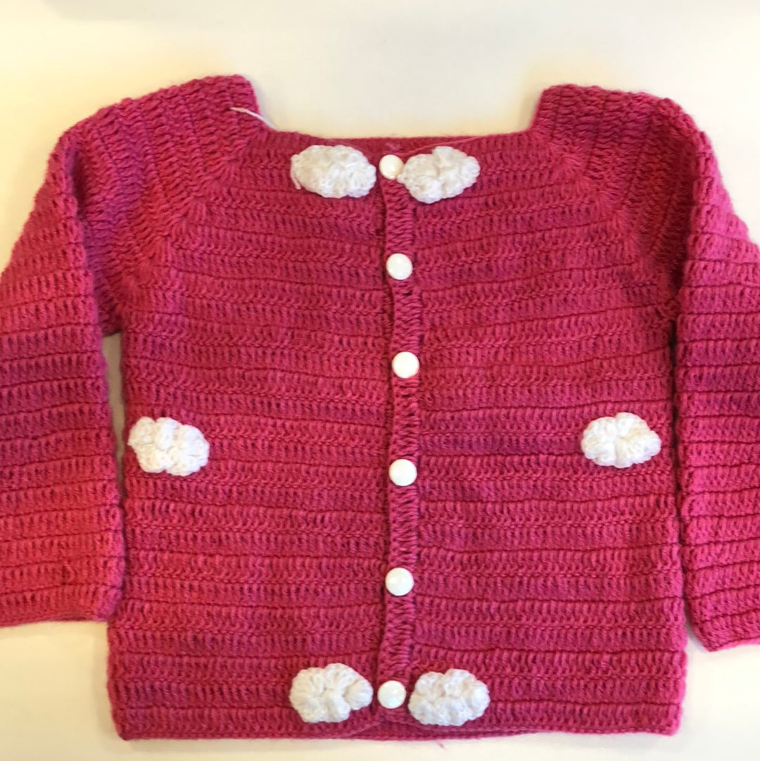 Pink Sweater with Clouds