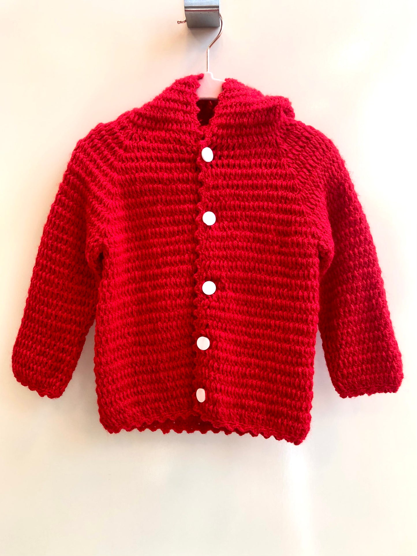 Handknit Cardigan with Hood