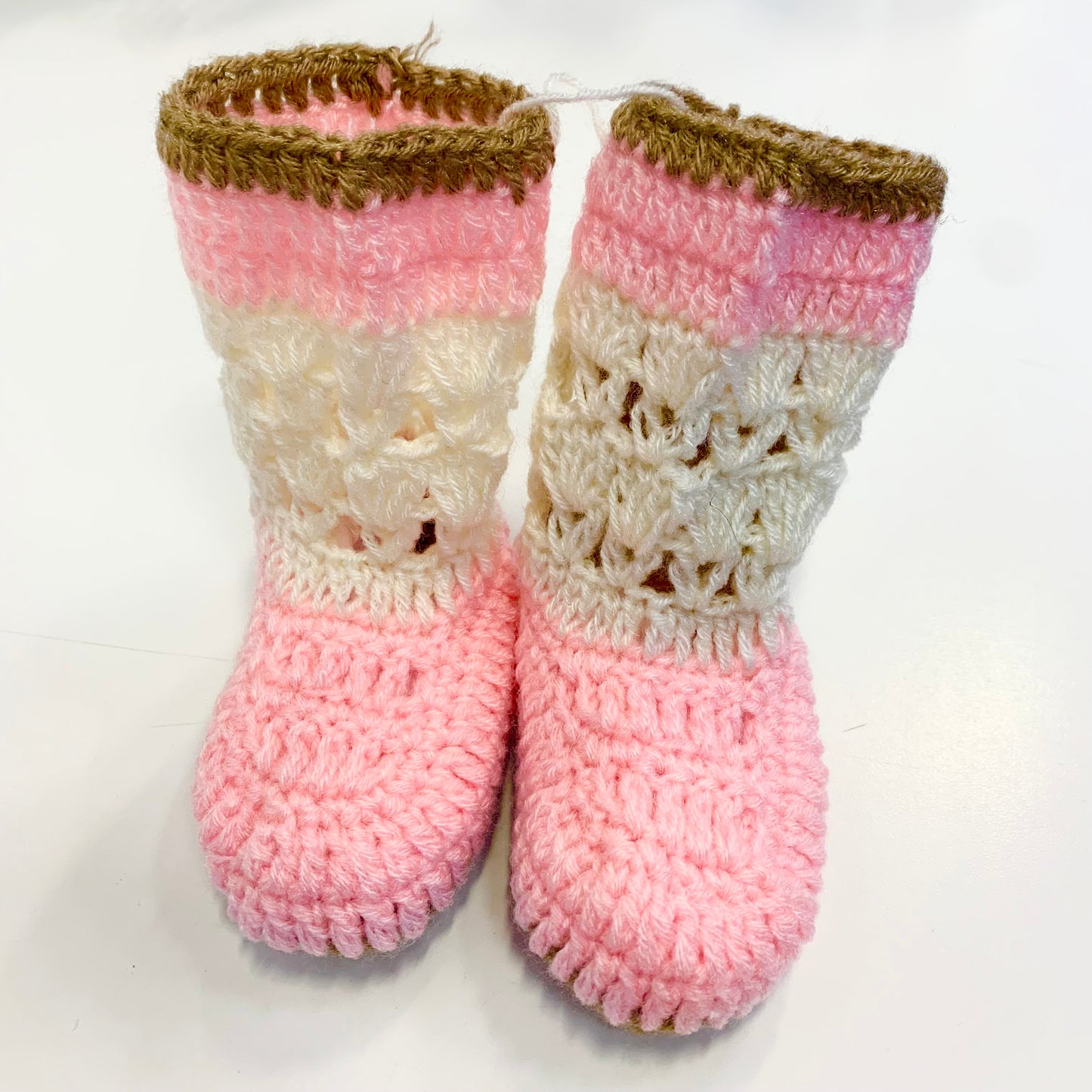 Booties in Pink and White