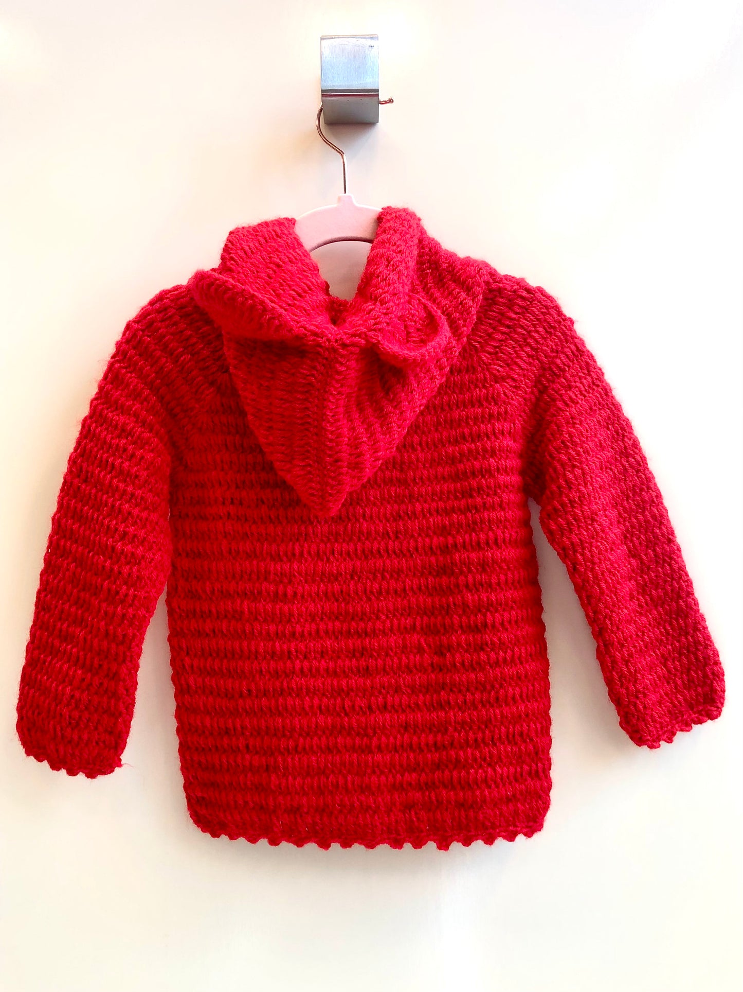 Handknit Cardigan with Hood