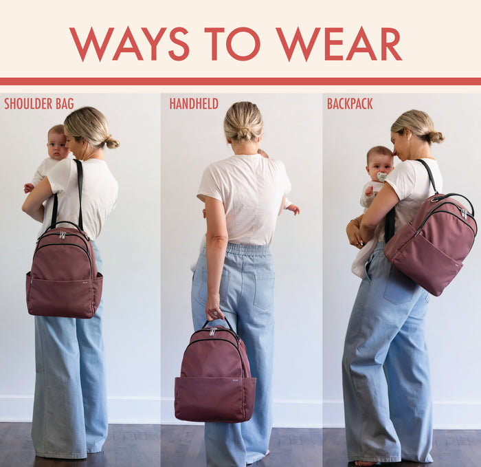 Baby Bird Mauve Nylon Baby Bag - Final Sale