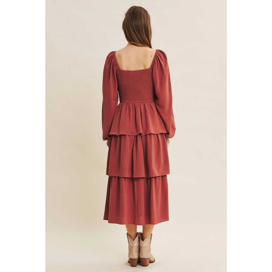 Amber Ruffle Midi Dress