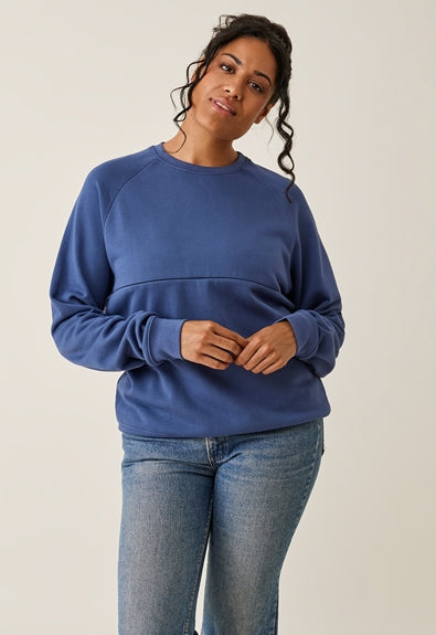 Nursing Sweatshirt in Indigo Blue