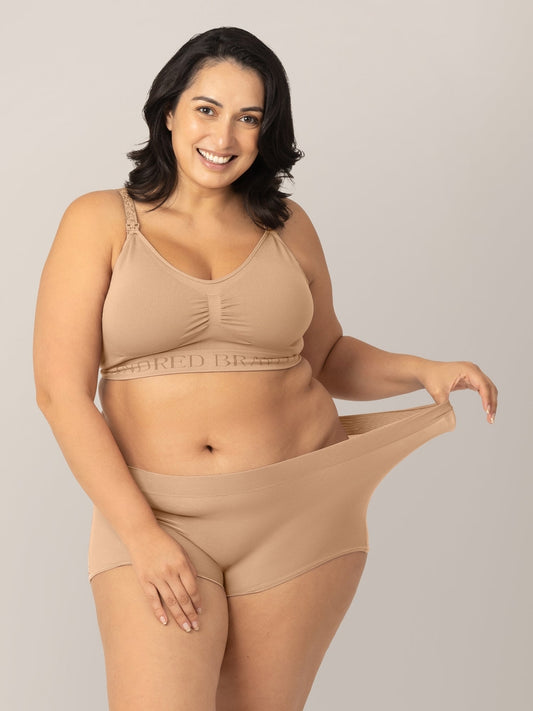 Grow with Me Maternity & Postpartum Boyshort in Beige