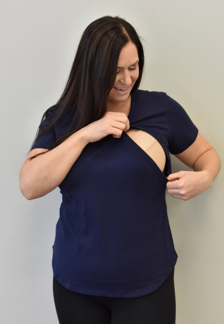 Zoe Zipper Short Sleeve Nursing T-Shirt
