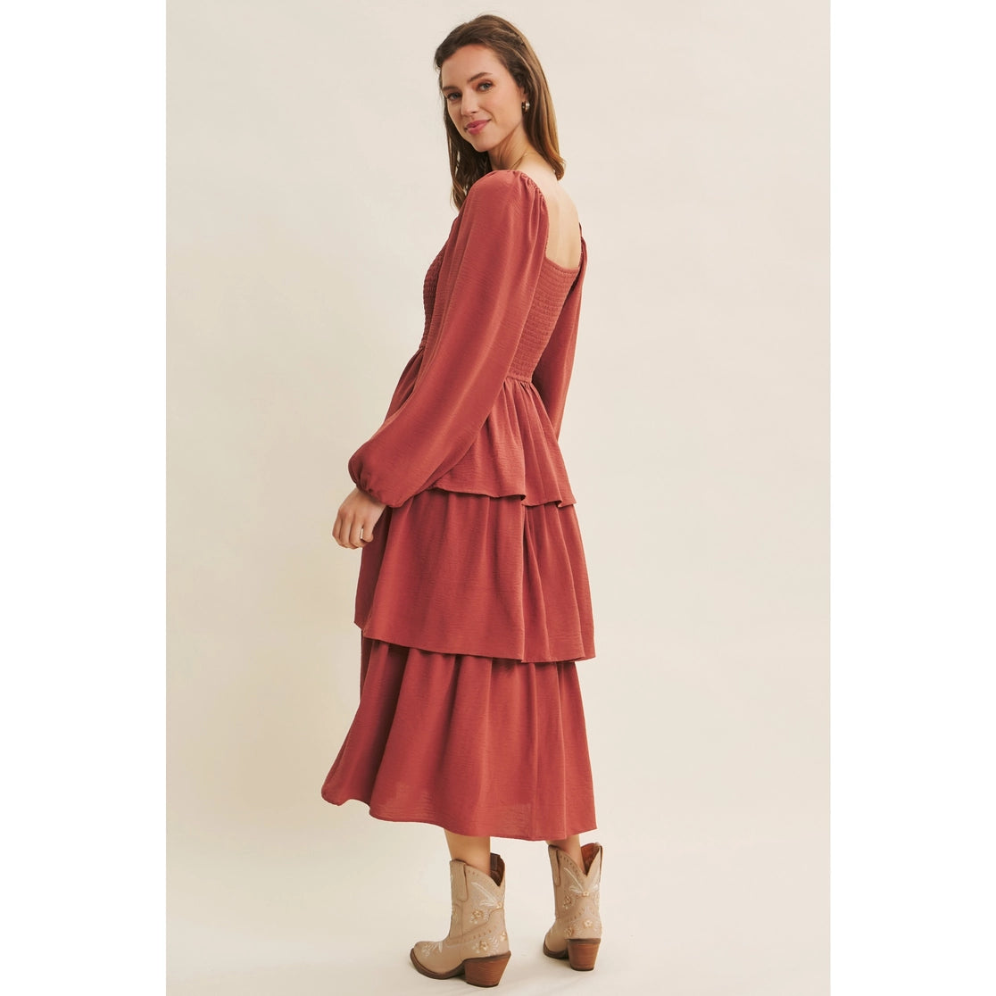 Amber Ruffle Midi Dress