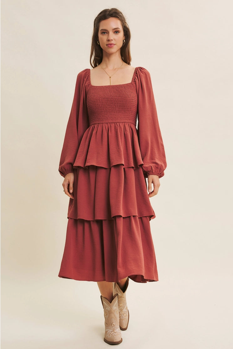 Amber Ruffle Midi Dress