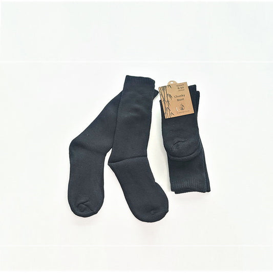 Chunky Boot Bamboo Socks in Black