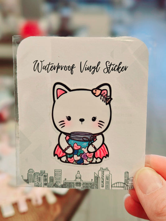 Kitty Candy Jar Sticker