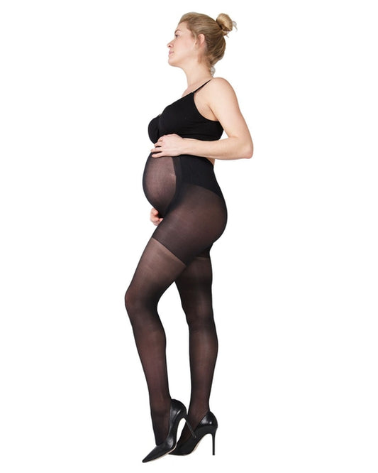 Black Sheer Support Maternity Tights