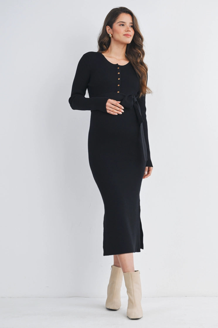 Cataleya Ribbed Button Front Dress