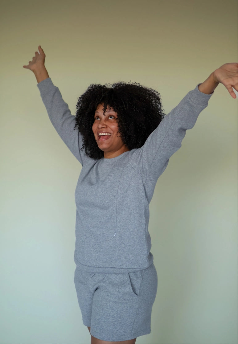 Claudia Maternity Nursing Pajama Set in Grey