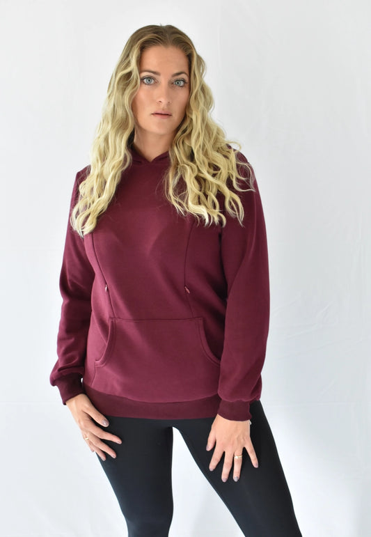 Jaydon Nursing Hoodie in Burgundy