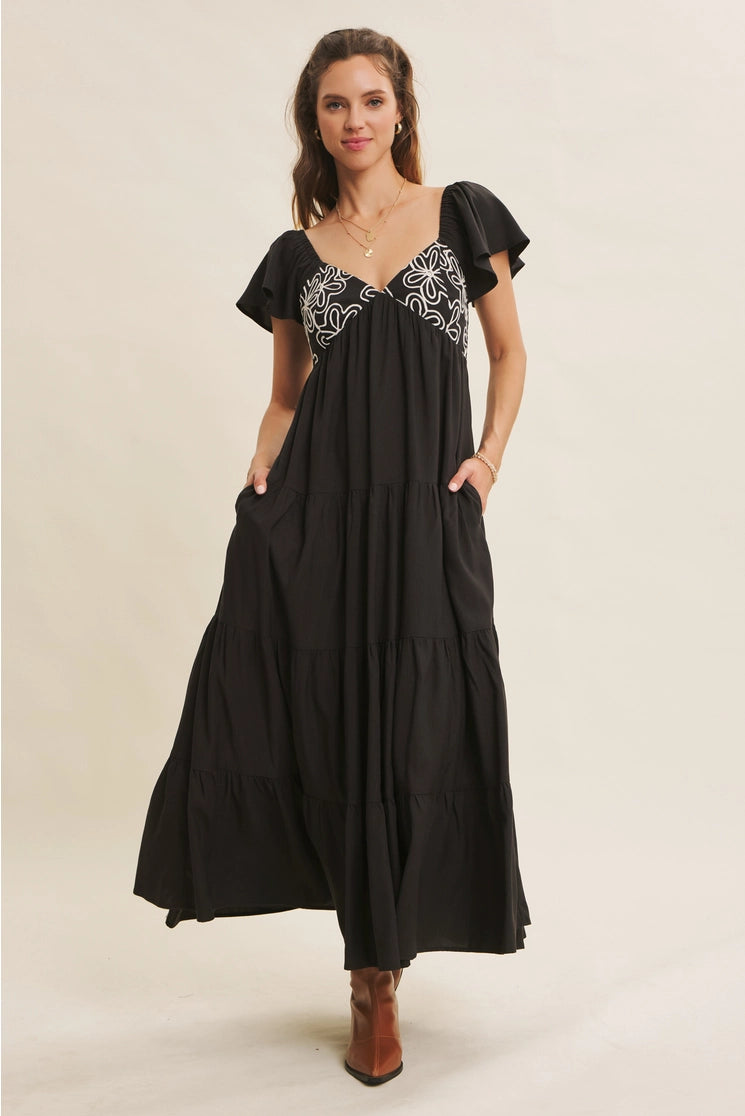Riley Embroidered Maxi Dress