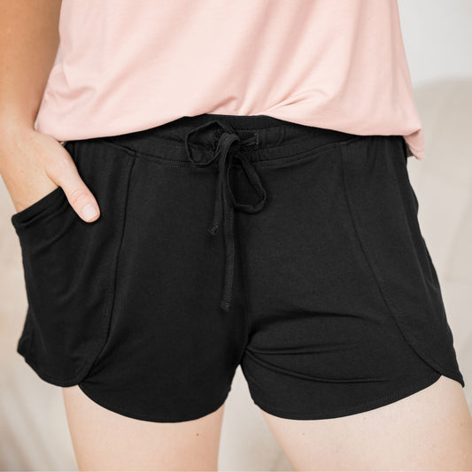 Bamboo Lounge Shorts in Black