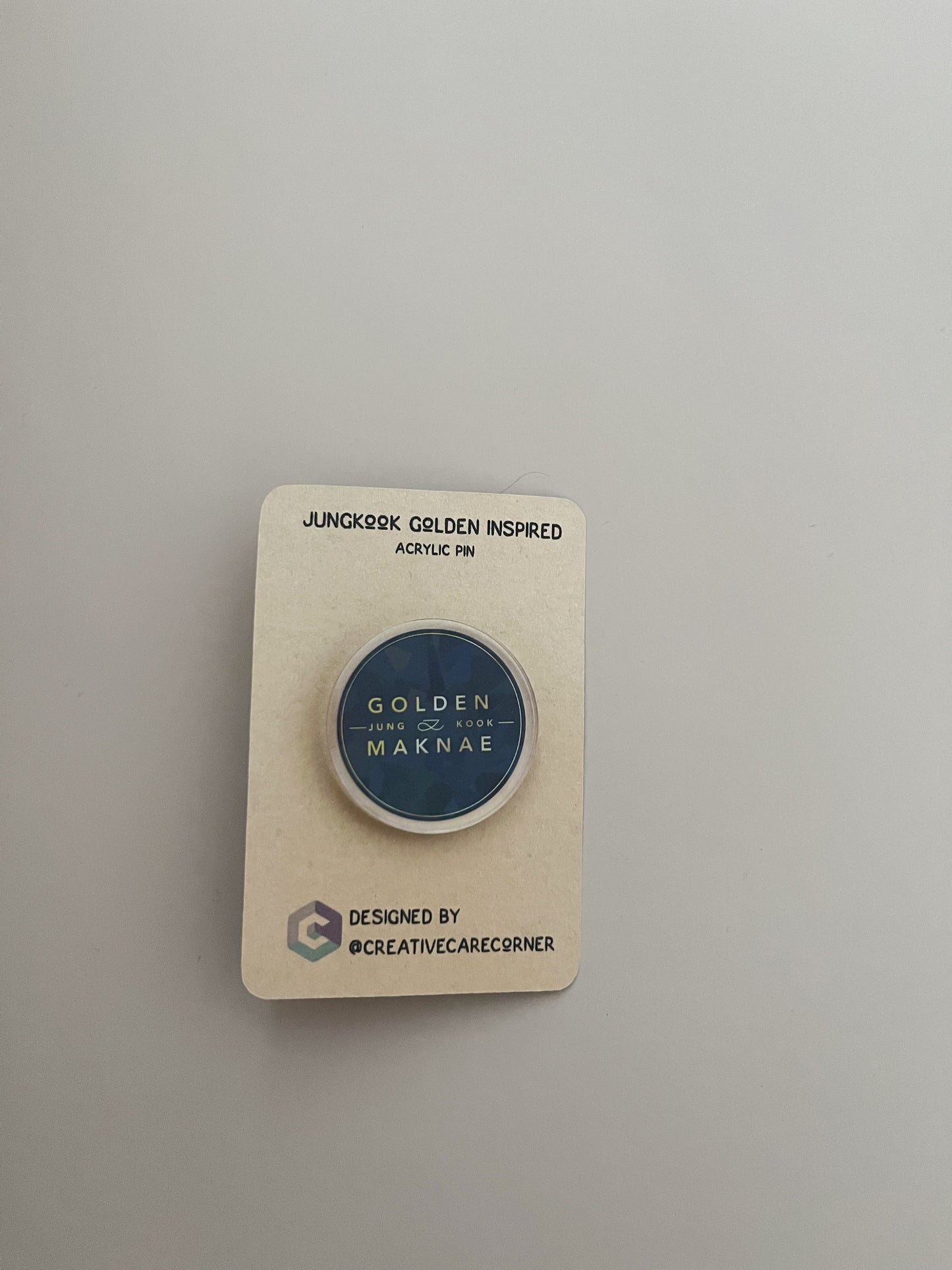 Golden Maknae Acrylic Pin