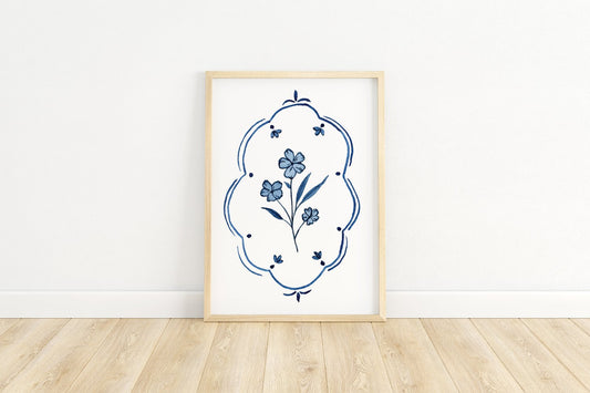 Blue Floral Prints