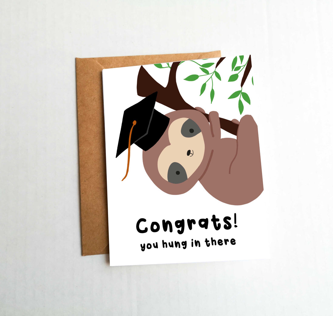 Congrats Sloth Graduation Card