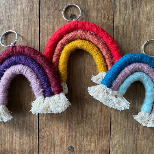 Macrame Rainbow Keychain