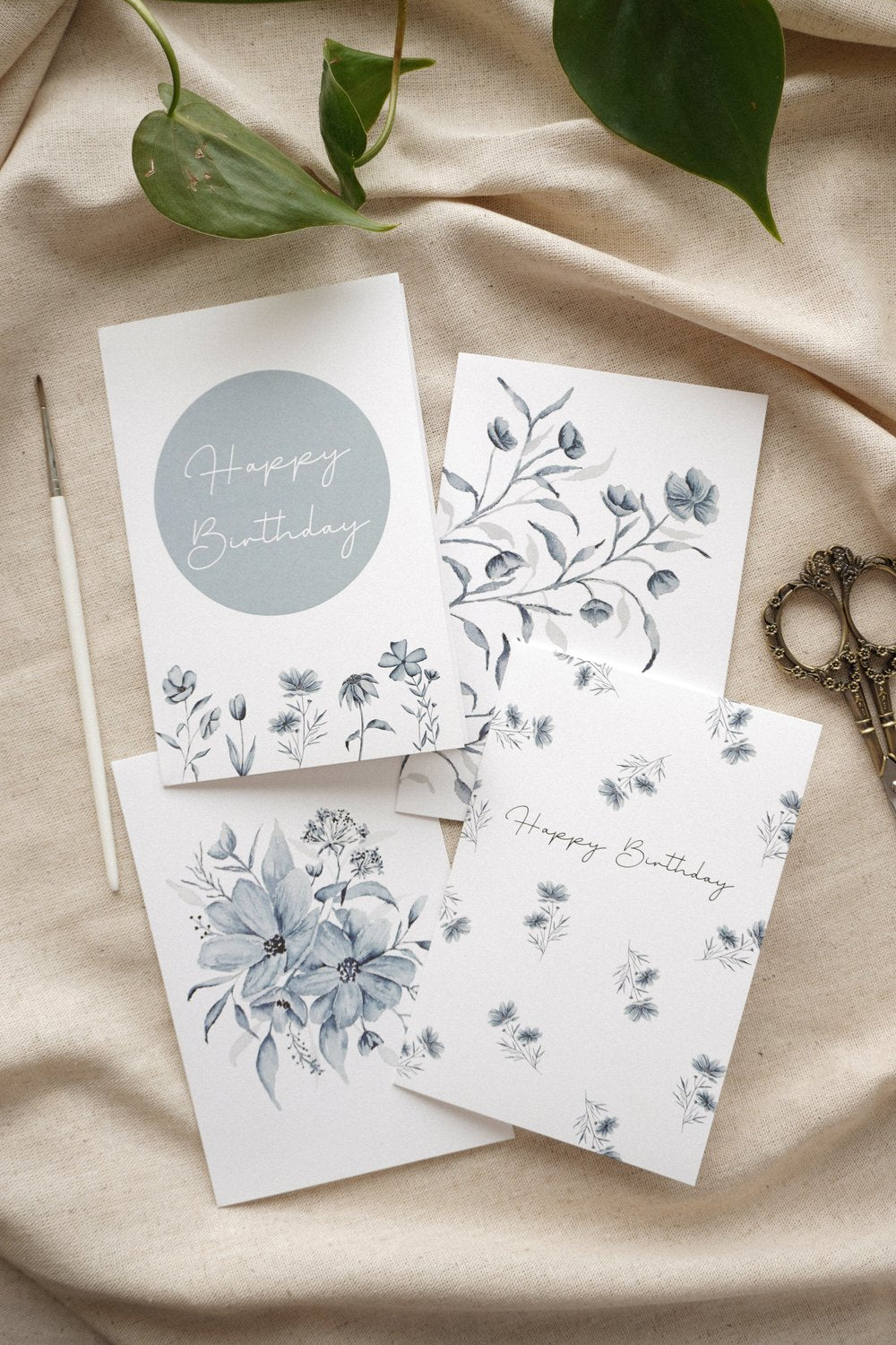 Blue Florals Card Set