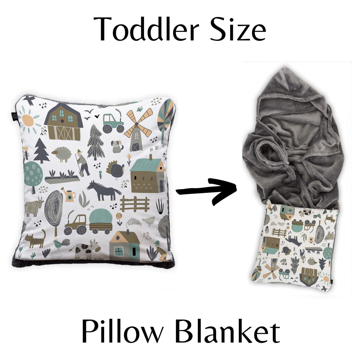 Farm Toddler Cushion Blanket