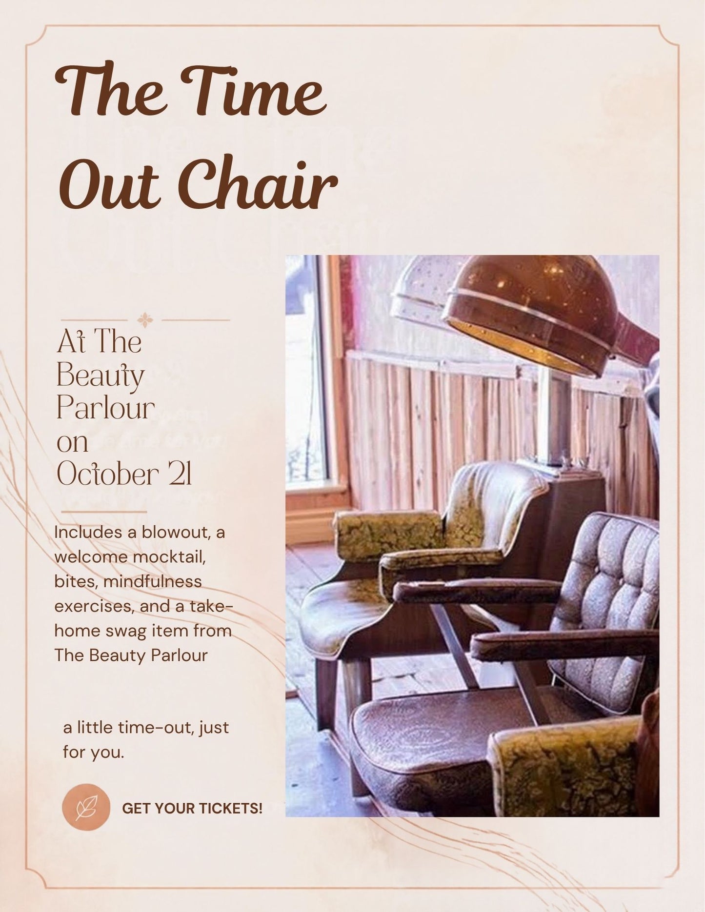 The Time Out Chair October 21st 6PM-9PM