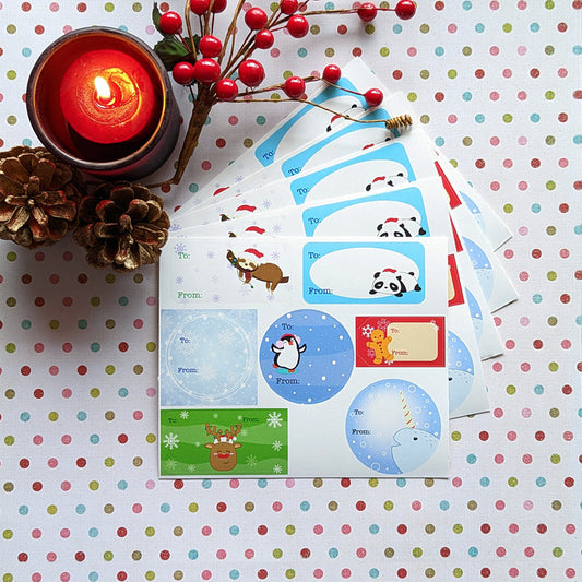Happy Holidays Gift Tag Stickers