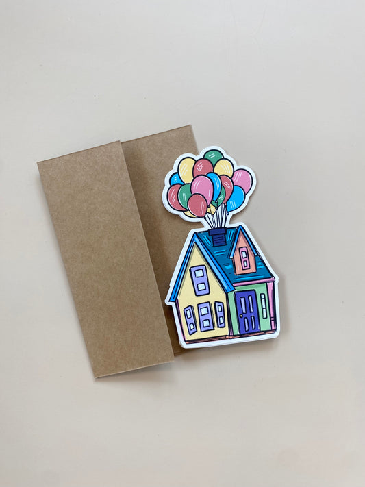 Balloon House Card