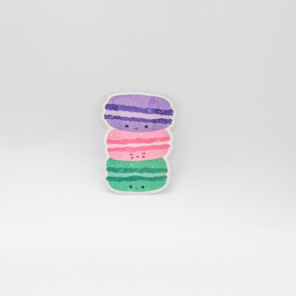 Kawaii Macarons Holo Sticker – The Fourth