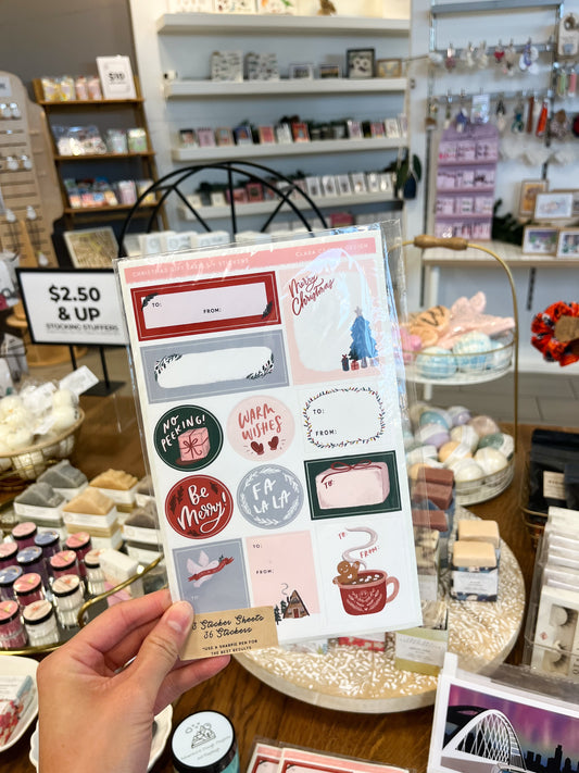 Christmas Sticker Labels Sheet