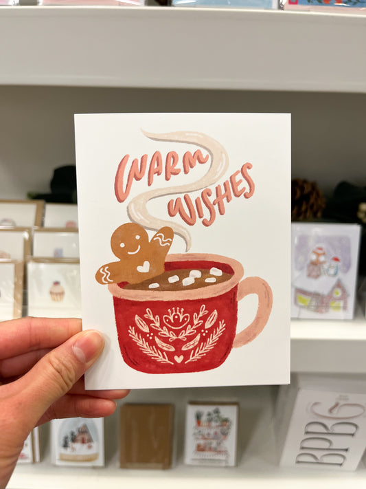 Warm Wishes Gingerbread Mug Christmas Card