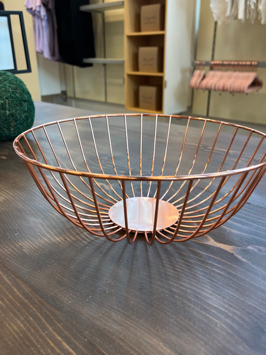 Rose Gold Round Wire Basket