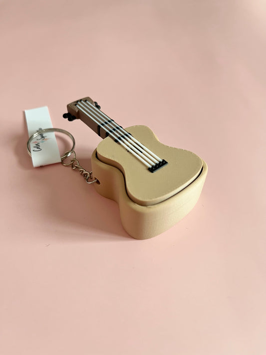 Brown Guitar Clicker Keychain