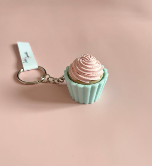 Blue Cupcake Clicker Keychain