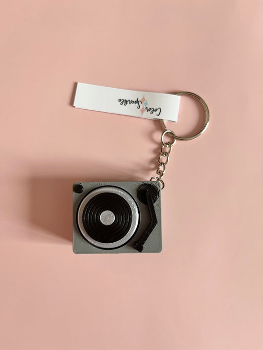 Record Player Clicker Keychain
