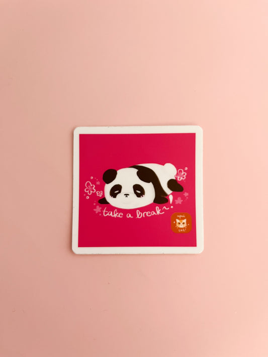 Take A Break Panda Sticker