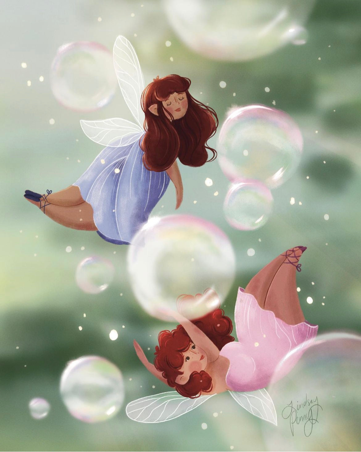 Bubble Fairies Art Print