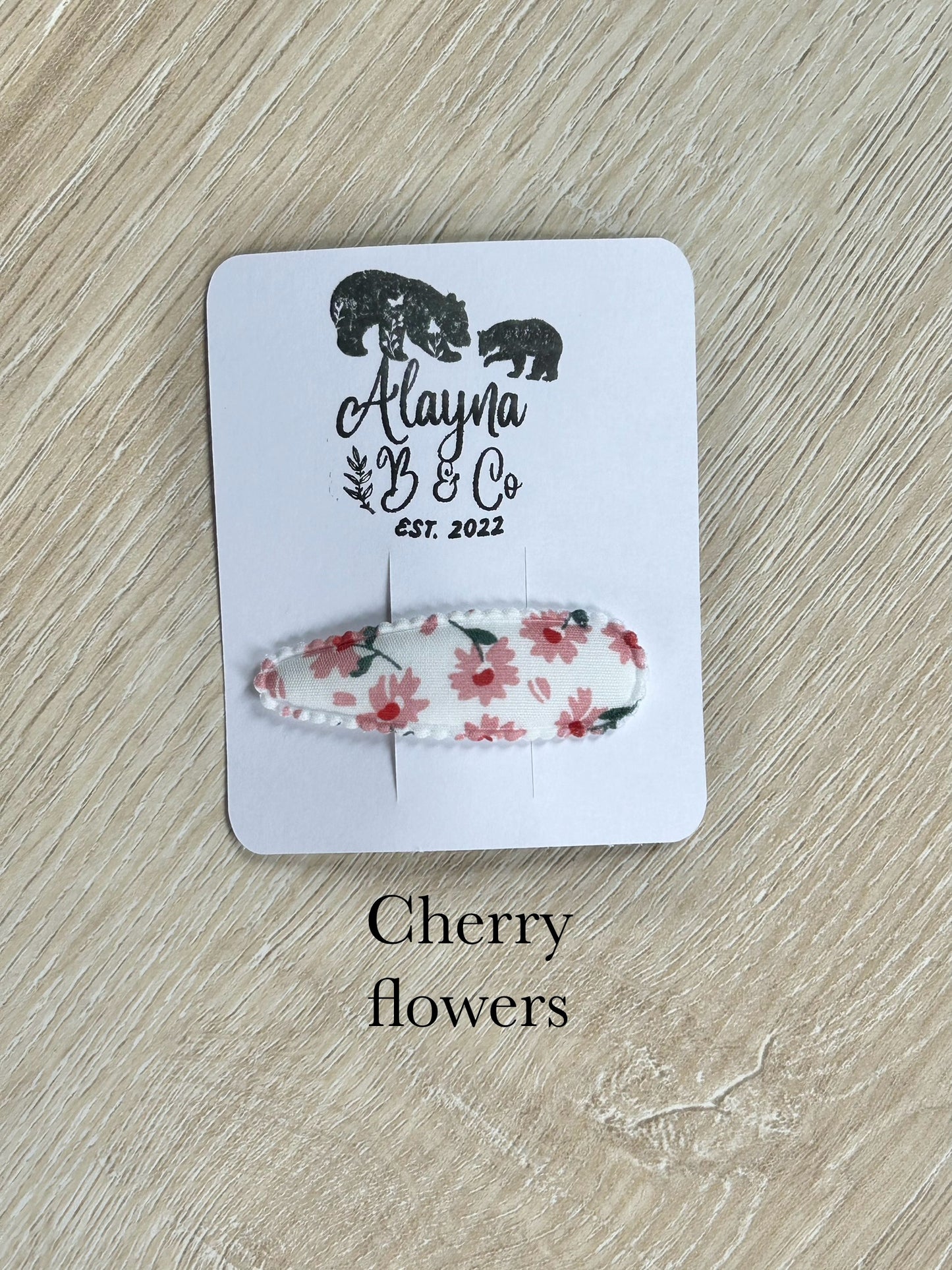 Pink Fabric Linen Snap Clip