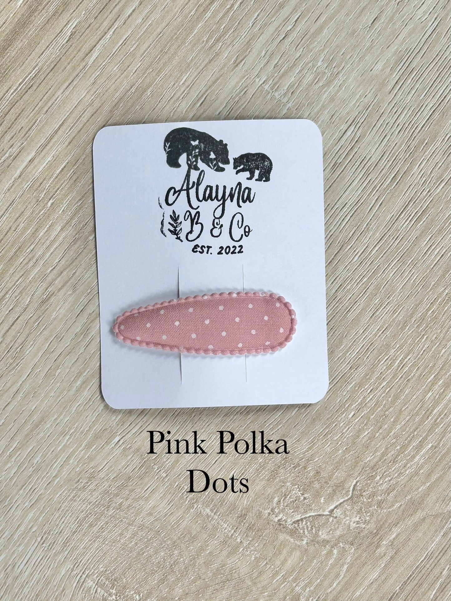 Pink Fabric Linen Snap Clip