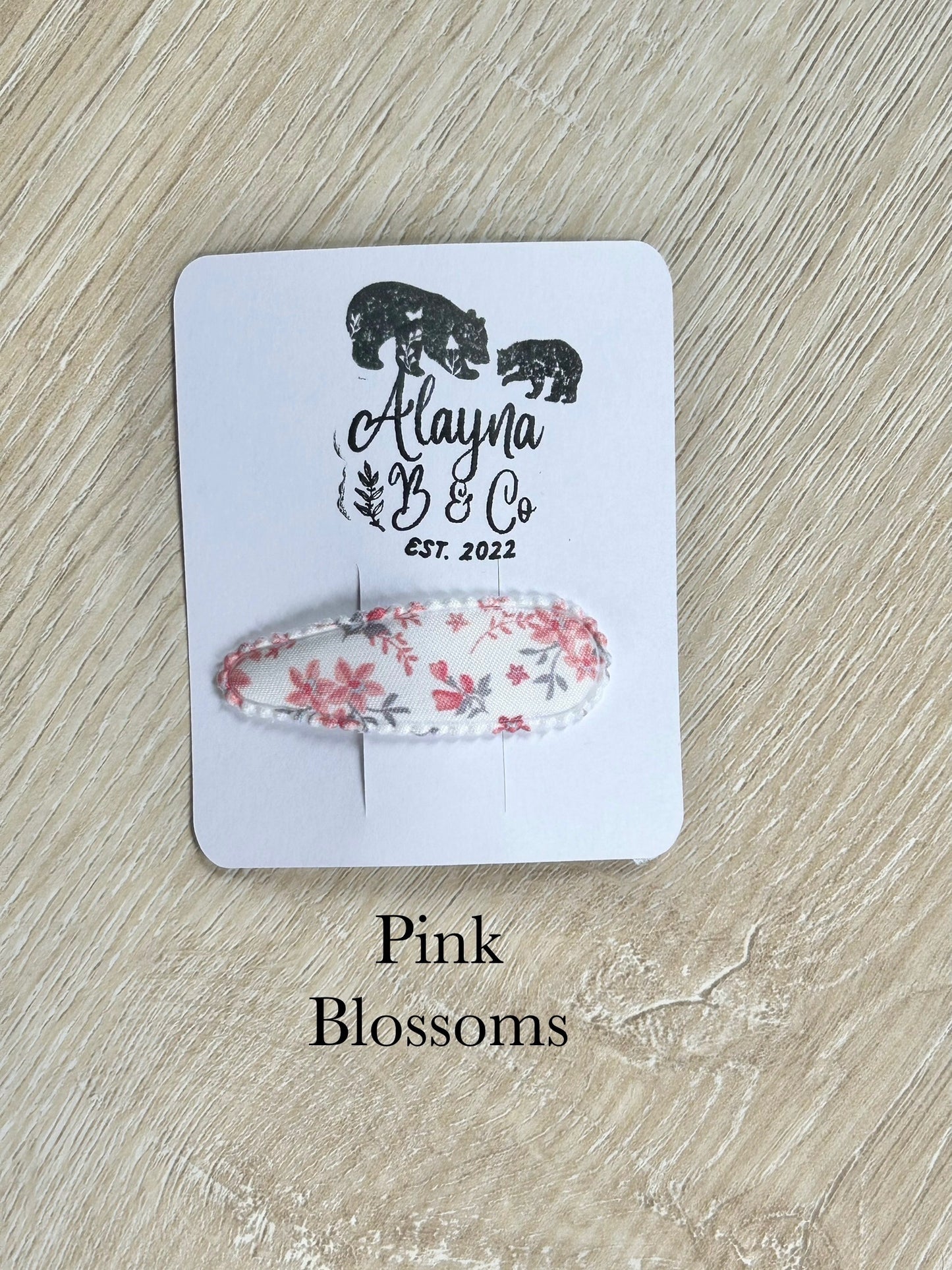 Pink Fabric Linen Snap Clip