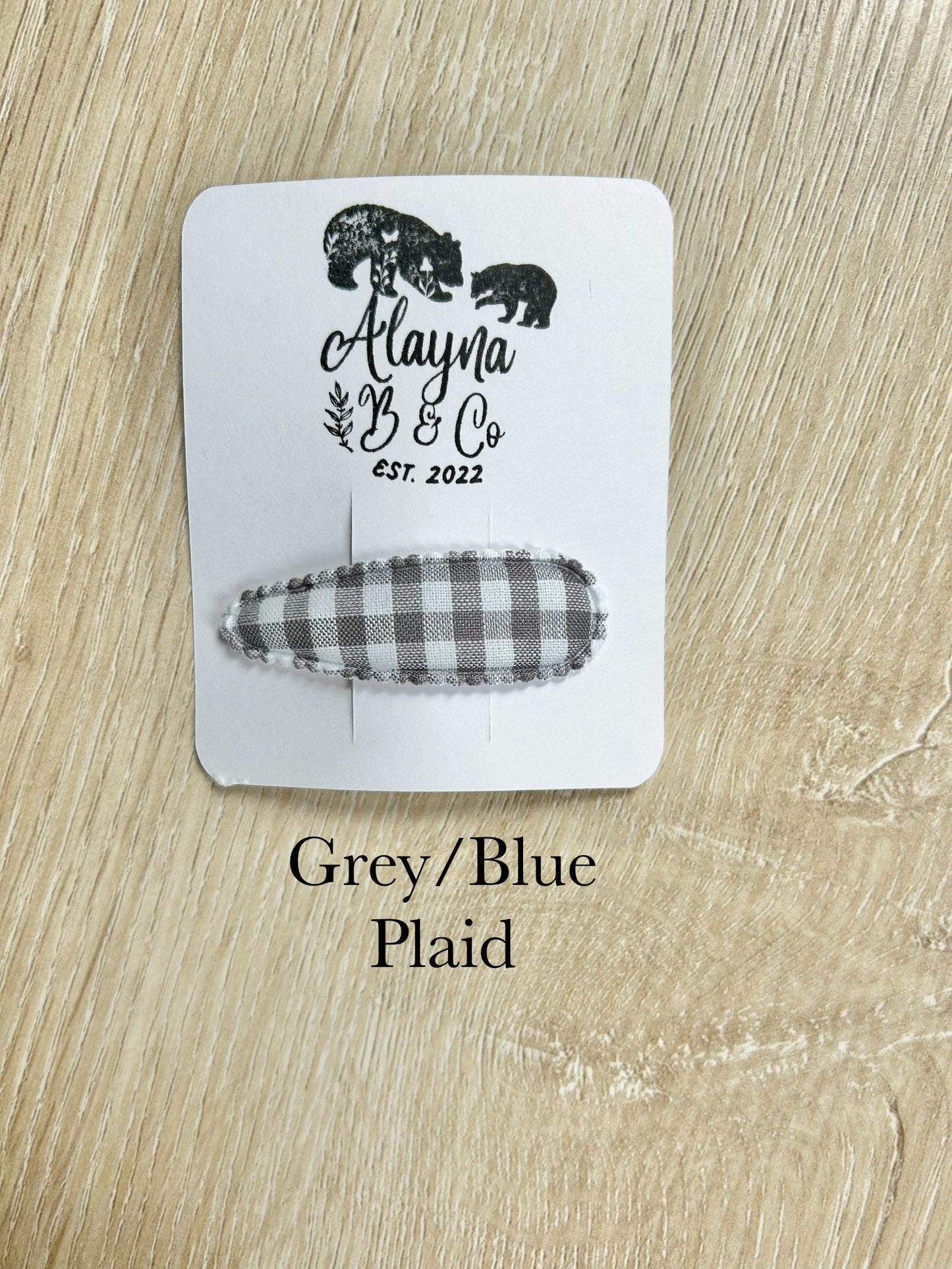 Blue Fabric Linen Snap Clip