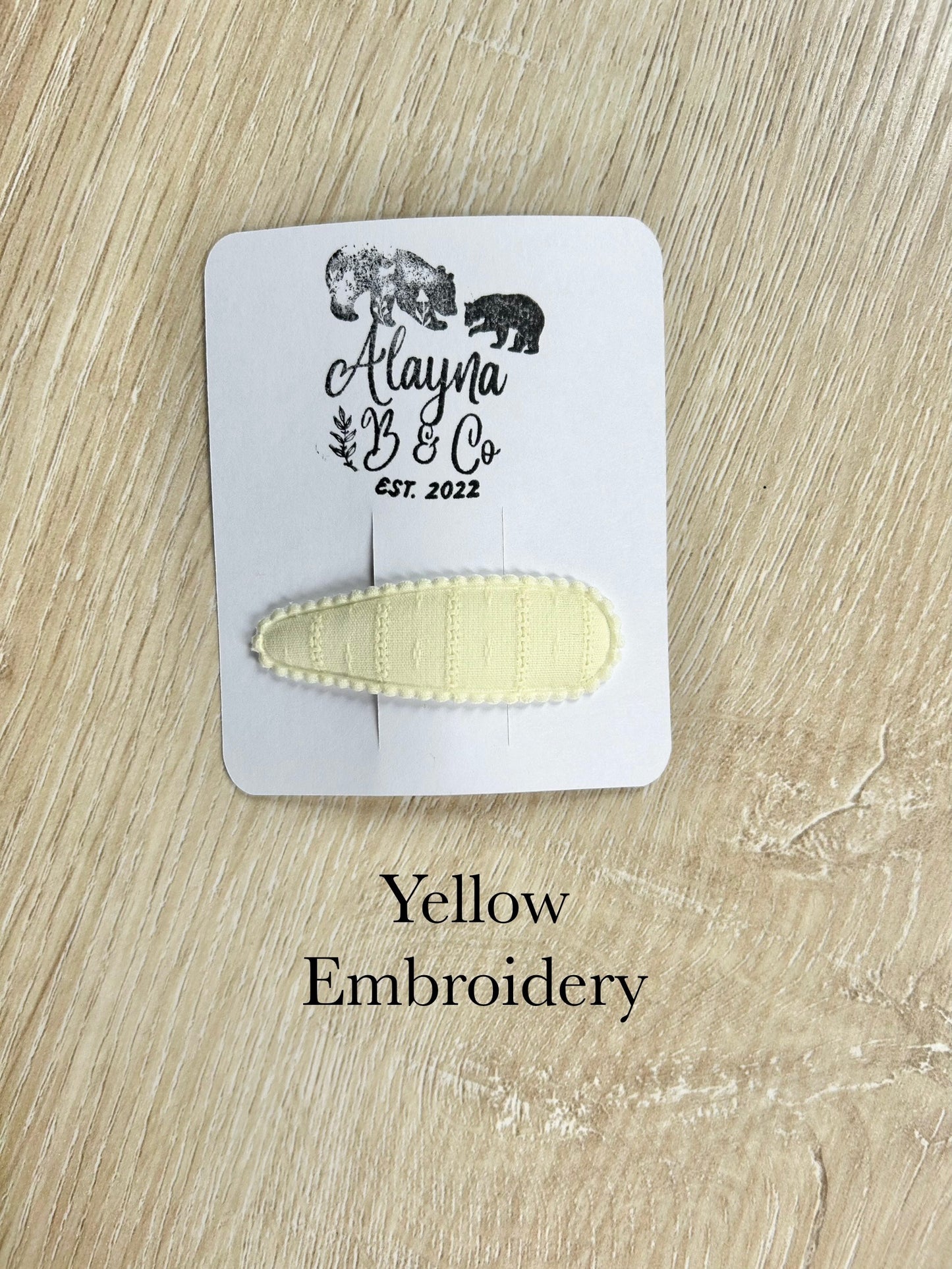 Yellow Fabric Linen Snap Clip