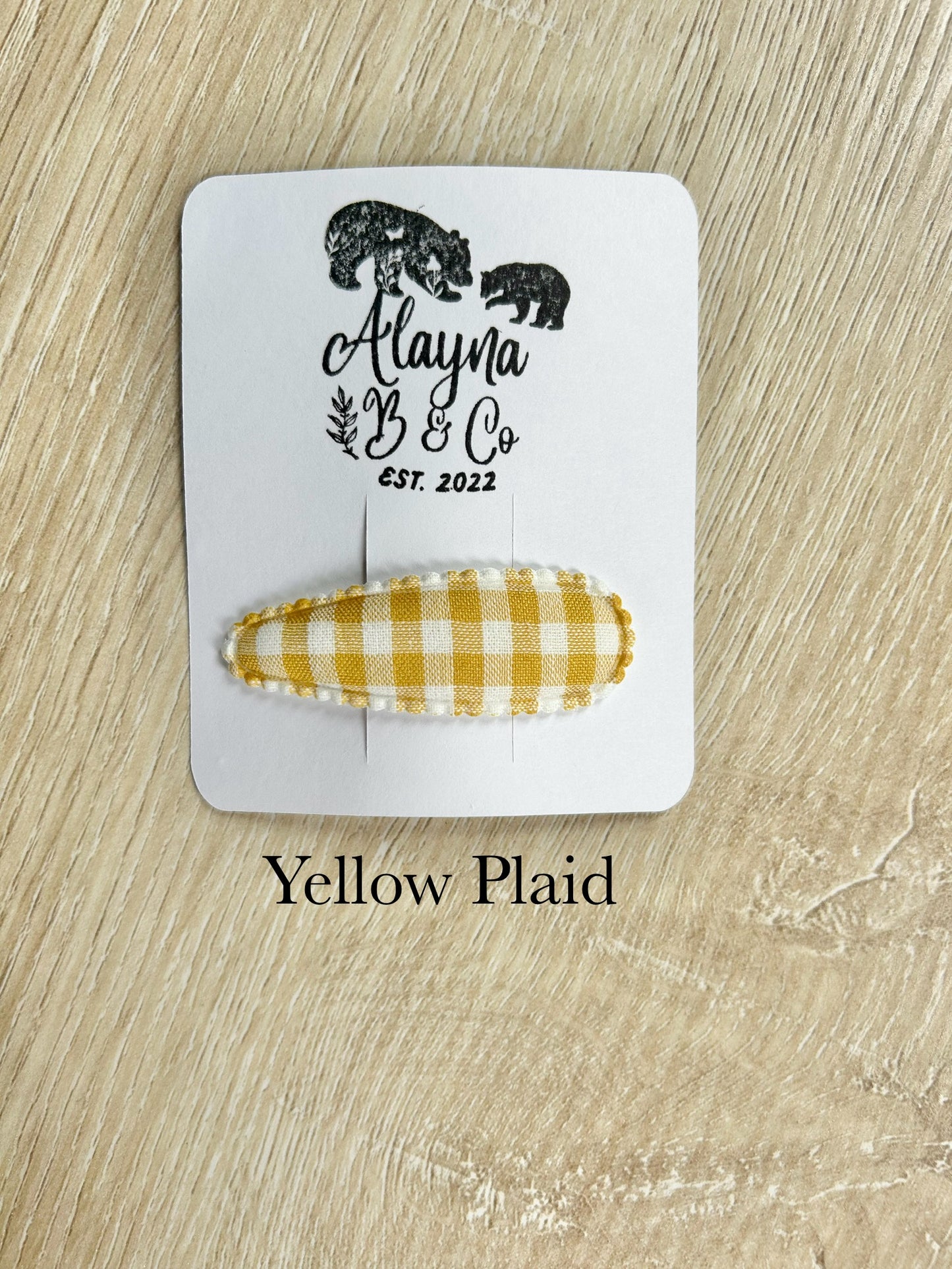 Yellow Fabric Linen Snap Clip