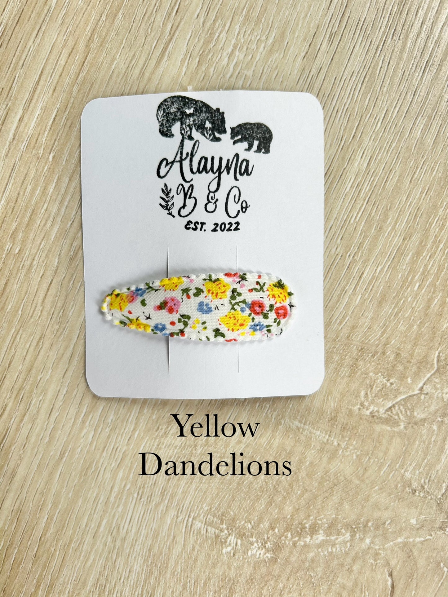 Yellow Fabric Linen Snap Clip