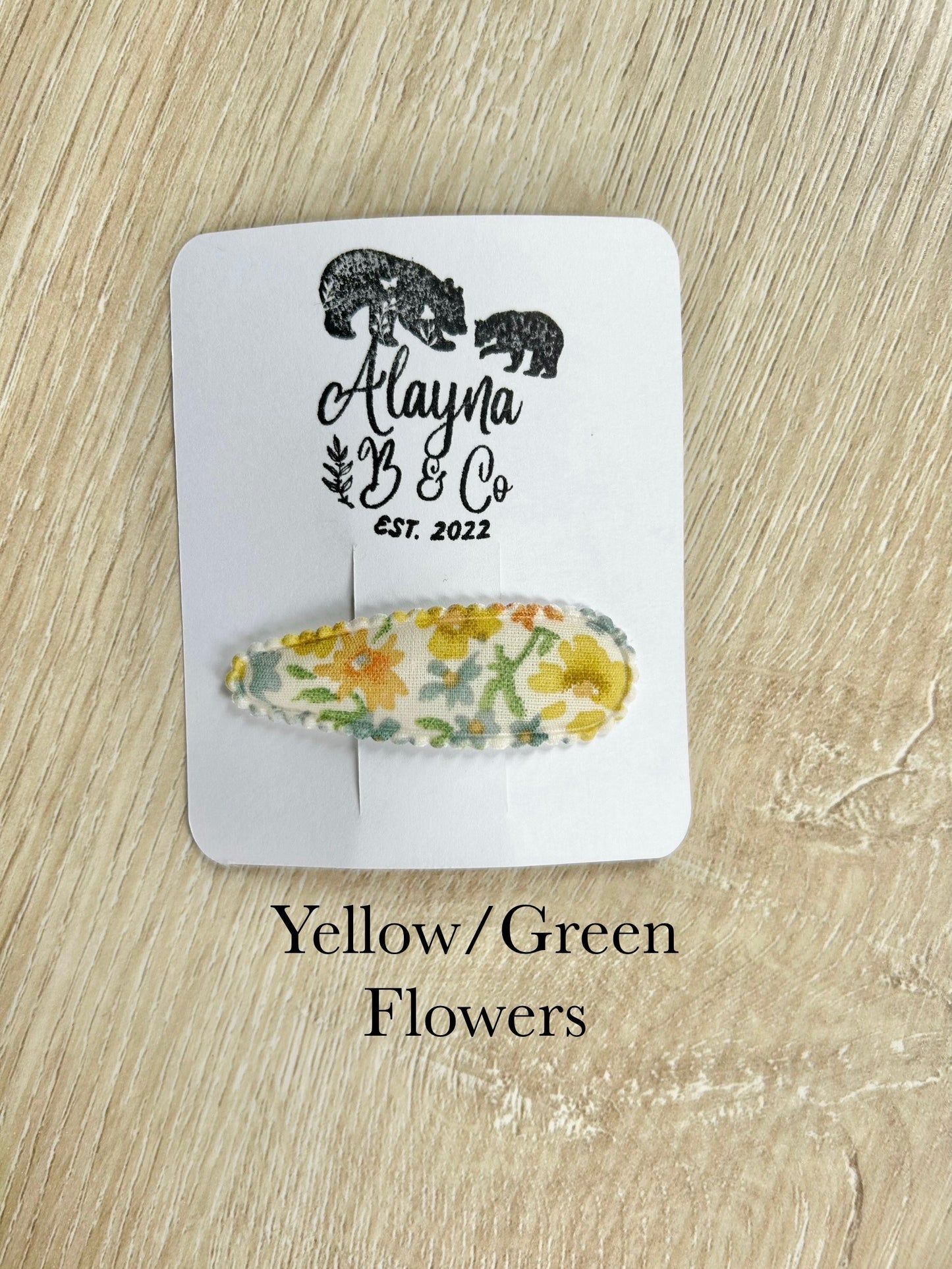 Yellow Fabric Linen Snap Clip